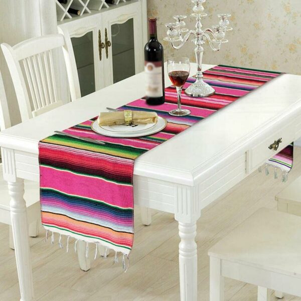1 Pc 35*215 cm coton Table drapeau Style mexicain nappe mariage décoration fête fournitures anniversaire table décoration – Image 2