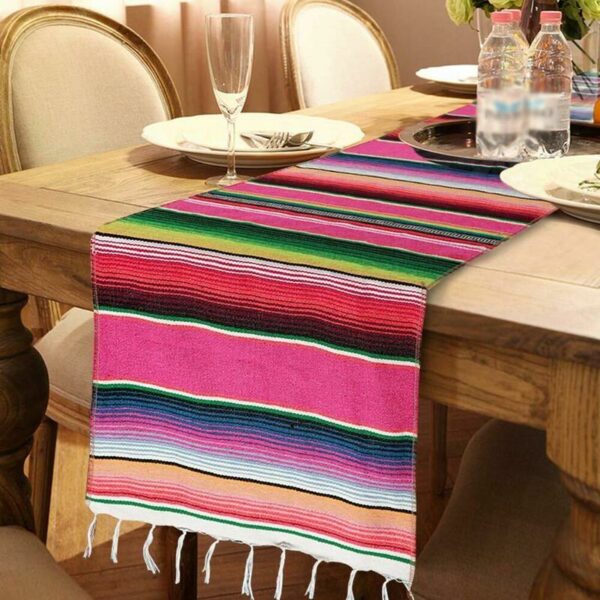 1 Pc 35*215 cm coton Table drapeau Style mexicain nappe mariage décoration fête fournitures anniversaire table décoration – Image 6