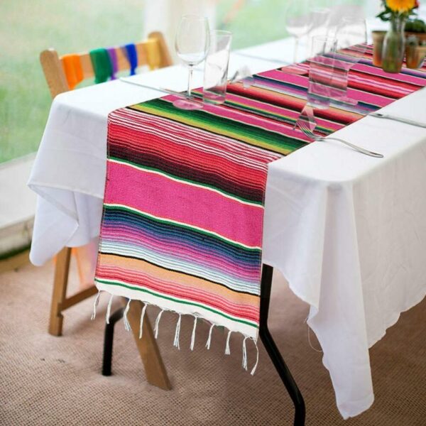 1 Pc 35*215 cm coton Table drapeau Style mexicain nappe mariage décoration fête fournitures anniversaire table décoration